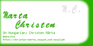 marta christen business card